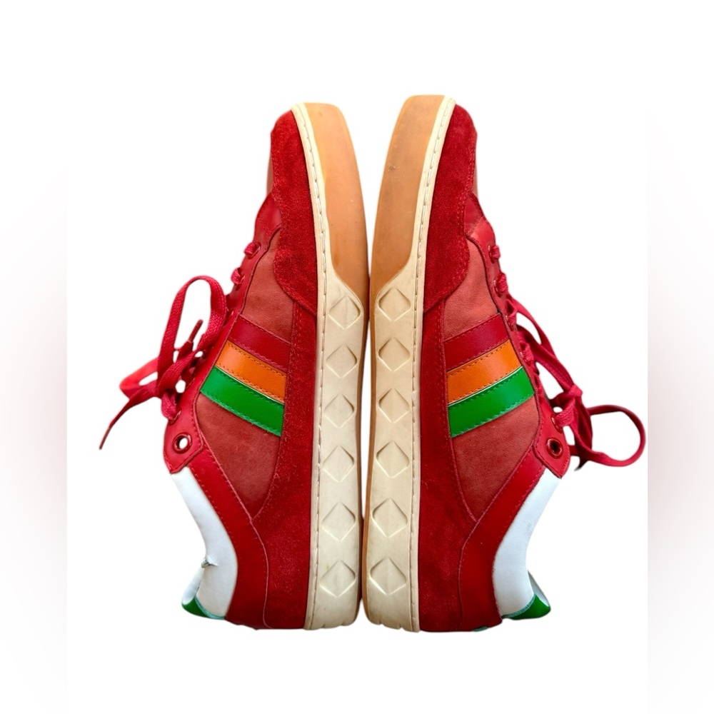 Gucci Men’s Red Leather Low Top Sneaker | Size 10 - Picture 10 of 16